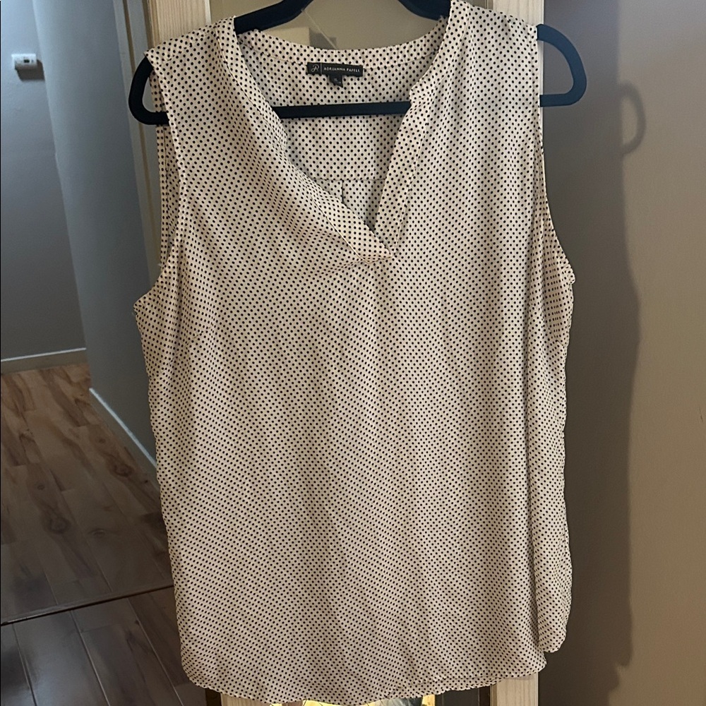 Adrianna Papell Black and White Sleeveless Top